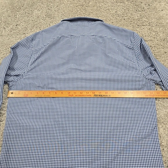 Ministry of Supply Shirt Mens XL Blue Plaid Button Up Long Sleeve Vented Office‎ - Picture 10 of 13